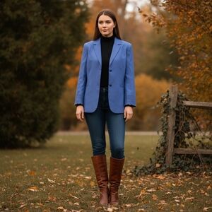 Talbot blue pure silk blazer size 18